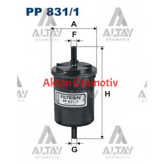 YAKIT FİLTRESİ (BENZİN) ASTRA F / CORSA A / CORSA B / VECTRA A / FRONTERA B / OMEGA A / KADETT / ASCONA / PANDA FIAT